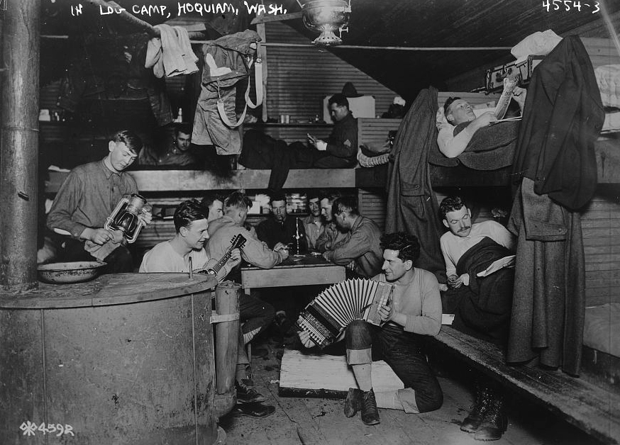 Hoquiam log camp, ca. 1915 c. 1920